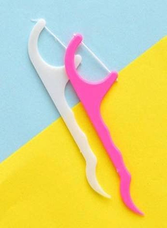 YTM 50pcs Dental Floss Sticks For ThoothPicks Pink & White Color (50) - Image 4